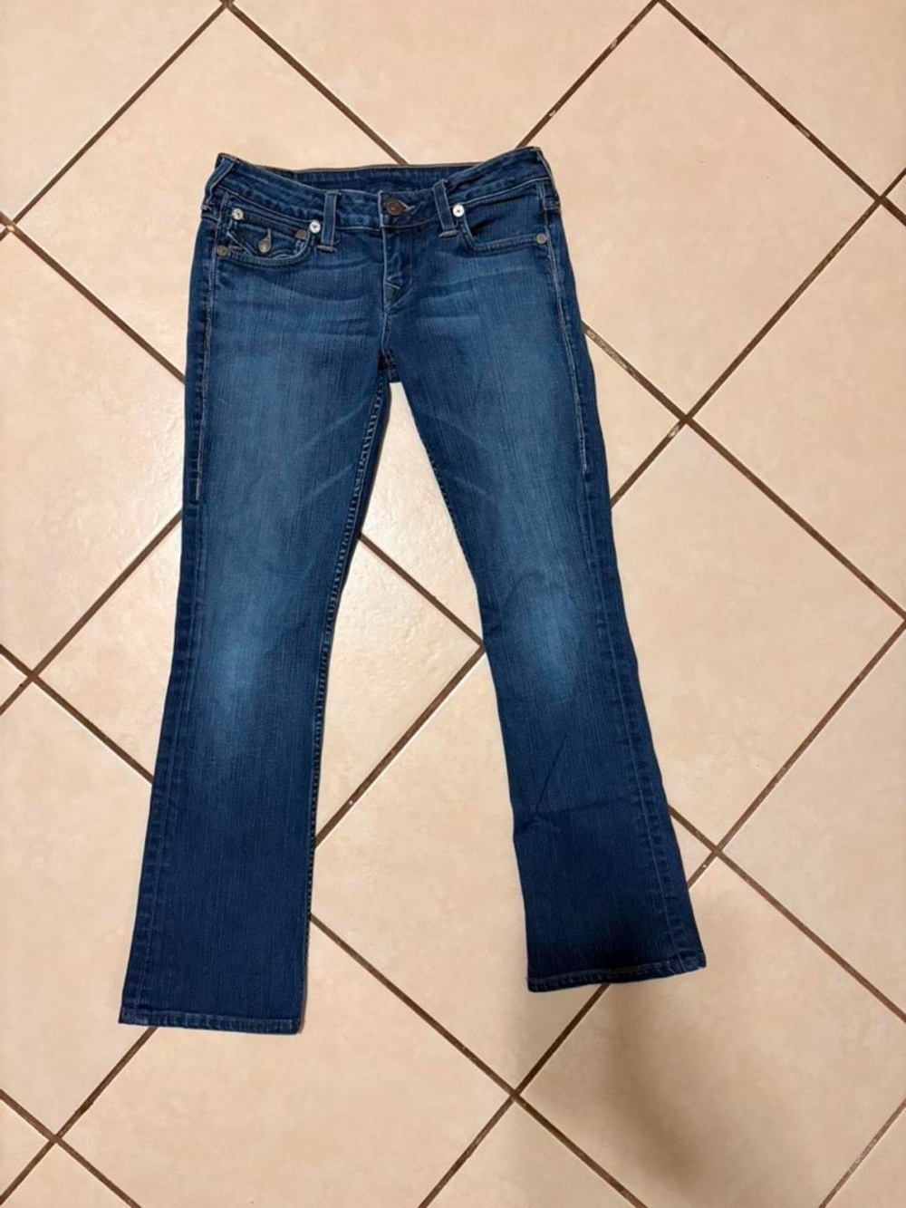 True Religion Dark Blue low rise Flare Jeans